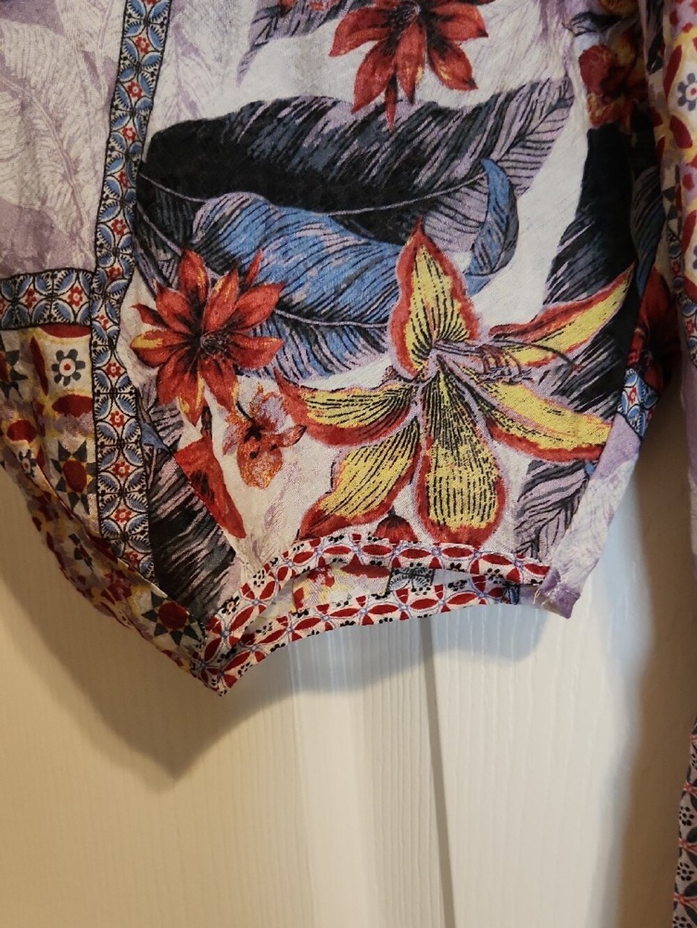 GiGiO Patchwork Floral Midi Dress, Medium, Like New - Picture 4 of 12
